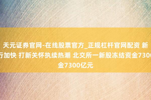 天元证券官网-在线股票官方_正规杠杆官网配资 新股刊行加快 打新关怀执续热潮 北交所一新股冻结资金7300亿元