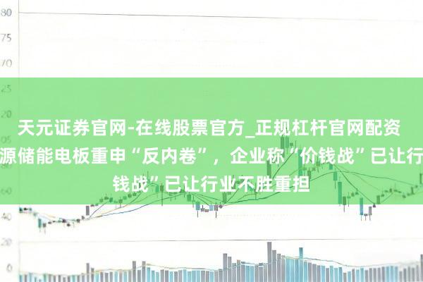 天元证券官网-在线股票官方_正规杠杆官网配资 多部门对能源储能电板重申“反内卷”,企业称“价钱战”已让行业不胜重担