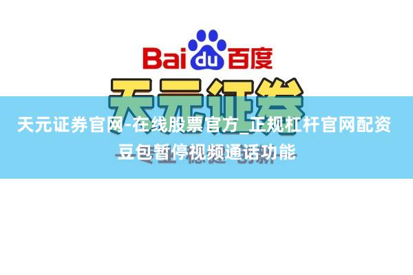 天元证券官网-在线股票官方_正规杠杆官网配资 豆包暂停视频通话功能